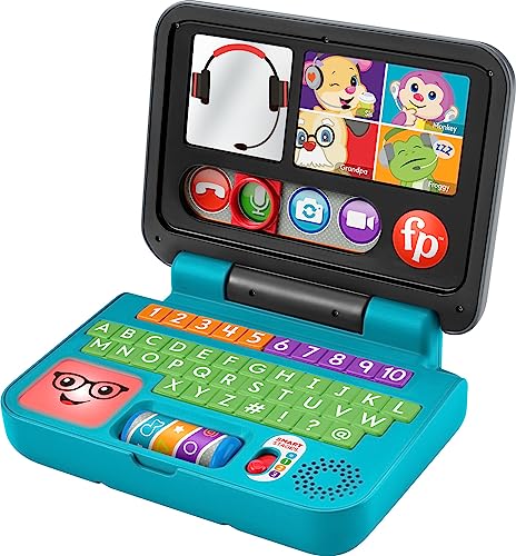 Fisher-Price Laugh & Learn Baby to Toddler Spielzeug Let's Connect Laptop Pretend Computer mit intelligenten Bühnen für Kinder ab 6 Monaten von Fisher-Price