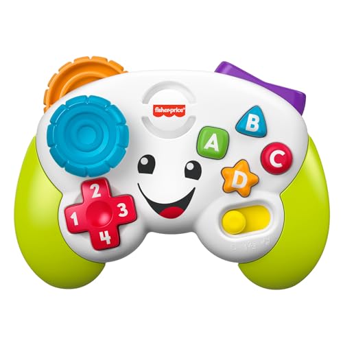 Fisher-Price Laugh & Learn Spiel- und Lernkontrolle für Baby und Kinder, vorgibt, Videospiele mit Musik und Ton für Kinder ab 6 Monaten, mehrsprachige Version, HXC30 von Fisher-Price