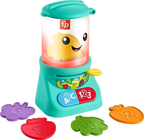 Fisher-Price Laugh & Learn Zählen und Farben Spielzeug für Babys und Kleinkinder, Smoothie-Mixer mit Musik und Lichtern für Kinder ab 9 Monaten von Fisher-Price