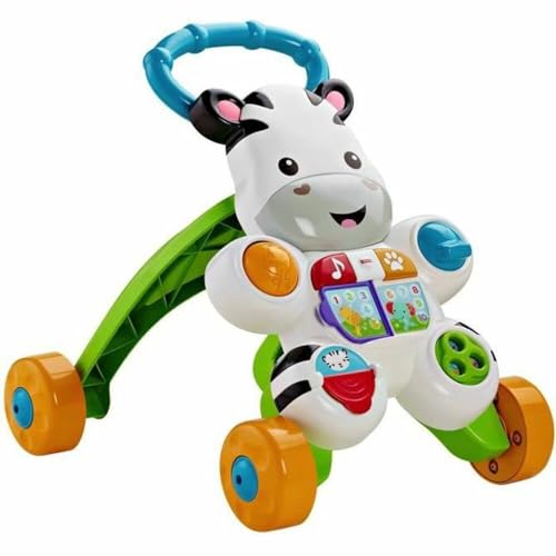 Fisher-Price Lern mit mir - Zebra Lauflernwagen, musikalisches Aktivitäts- und Gehspielzeug mit Lerninhalten, ab 6 Monaten, Version: Französisch, DLD96 von Fisher-Price