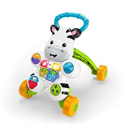 Fisher-Price Lern mit mir - Zebra Lauflernwagen, musikalisches Aktivitäts- und Gehspielzeug mit Lerninhalten, ab 6 Monaten, Version: UK-Englisch, DLF00 von Fisher-Price