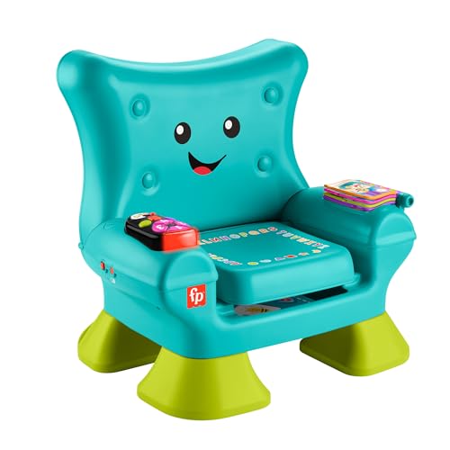 Fisher-Price Lernspaß, Lernspielzeug für Kleinkinder, Lernspaß-Stuhl, türkisfarben, mit Musik und verschiedenen Aktivitäten für Kinder ab 1 Jahr, Englisch (UK), Französisch, Deutsch Version, HYR97 von Fisher-Price