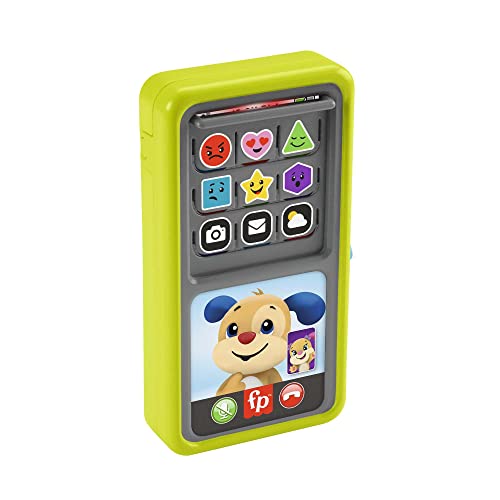 Fisher-Price Lernspaß 2-in-1 Smartphone - Spielzeugtelefon mit Lichtern und 75+ Liedern, Version: Englisch; Italienisch; Portugiesisch; Spanisch, HNL45 von Fisher-Price