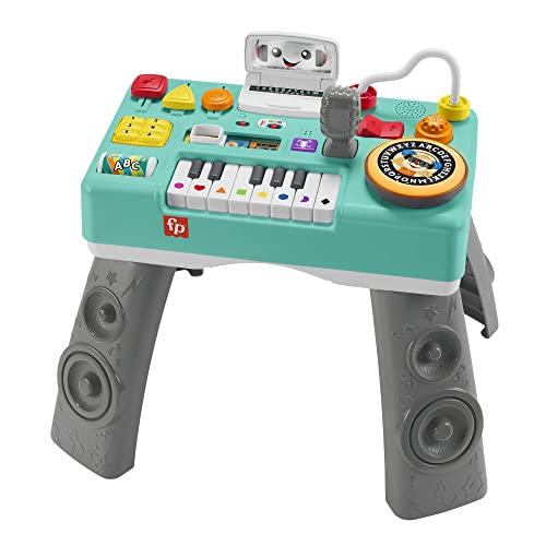 Fisher-Price Lernspaß DJ Spieltisch - musikalisches Lernspielzeug mit 3 Klavierspielmodi, Lichtern, Version: Französisch, HRB64 von Fisher-Price