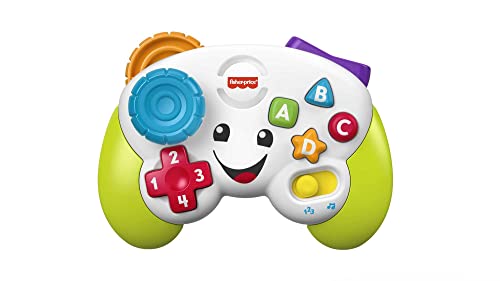 Fisher-Price Lernspaß Spiel-Controller für Babys und Kleinkinder in Grün, Videospiel-Attrappe mit Musik und Leuchtfunktion für Babys ab 6 Monaten, Version: UK-Englisch , FWG12 von Fisher-Price