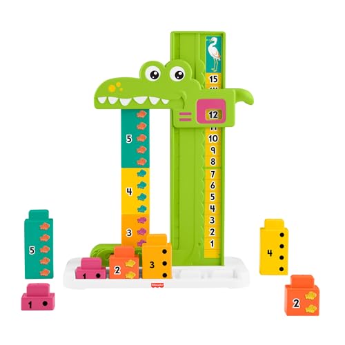 Fisher-Price Lernspielzeug für Kleinkinder Mein Zahlen-Krokodil Spielerisches Zählen mit 10 Stapelblöcken für Kinder ab 3 Jahren, JCT13 von Fisher-Price