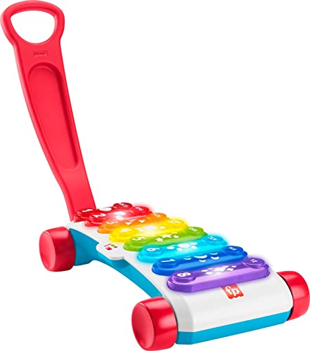 Fisher-Price Leuchtendes Riesen-Xylophon– elektronisches Spiel-Musikinstrument zum Ziehen mit Liedern mit Lerninhalten, für Babys, Kleinkinder ab 9 Monaten, Mehrfarbig, Version: UK-Englisch, HGM29 von Fisher-Price