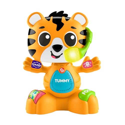 Fisher-Price Link Squad Tiger Tanzen und Lernen Lernspielzeug mit Musik und Lichtern für Kinder ab 9 Monaten, polnische Sprachversion, HYL33 Mehrfarbig von Fisher-Price