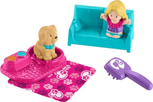 Fisher-Price Little People Barbie Kleinkind-Spielzeug, Haustier-Sitter-Thema mit 2 Figuren zum Rollenspiel, für Kinder ab 18 Monaten von Fisher-Price