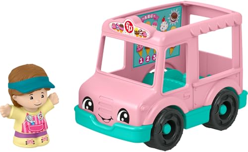 Fisher-Price Little People Kleinkind-Spielzeug, Eiswagen, Schiebefahrzeug und Figur für Vorschulkinder, ab 1 Jahren von Fisher-Price