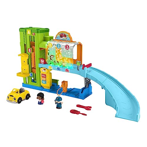 Fisher-Price Little People Lern-Garage - Interaktives Autogaragen-Spielset mit Lichtern, Musik und Smart Stages-Lerninhalten für Kleinkinder und Vorschulkinder, HRC61 von Fisher-Price