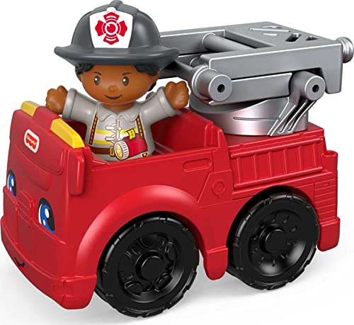 Fisher-Price Mattel – GGT34 Little People – Feuerwehrmann und Feuerwehrauto – Set mit Little People Figur und Fahrzeug von Fisher-Price