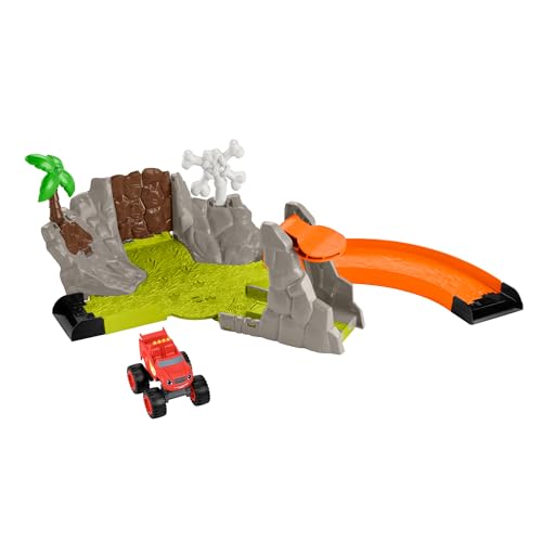 Fisher-Price Nickelodeon Blaze Slam & Soar Blaze - Actiongeladene Rennstrecke mit 3 Startmöglichkeiten und 3 Zerstörungszielen, für Kinder ab 3 Jahren, HRB31 von Fisher-Price