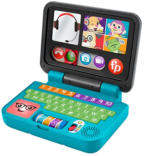 Fisher-Price Lernspaß Homeoffice Laptop – elektronisches Lernspielzeug mit Smart-Stages-Lerninhalten, Lichtern und 55+ Liedern, ABC, , Version: Polnisch, HHX33 von Fisher-Price