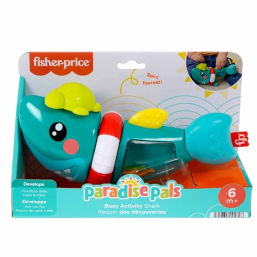 Fisher-Price Paradise Pals Busy Activity Shark, interaktives Spielzeug, mehrfarbig mit lustigen Geräuschen für Babys und Kleinkinder ab 6 Monaten Fisher-Price Paradise Pals Busy Activity Shark, interaktives Spielzeug, mehrfarbig mit lustigen Geräuschen für Babys und Kleinkinder ab 6 Monaten von Fisher-Price