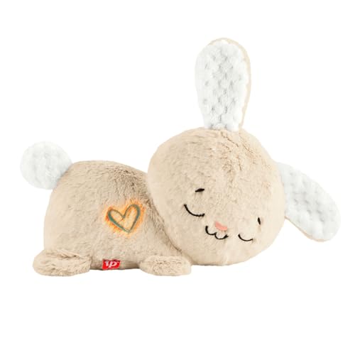 Fisher-Price Spieluhr für Babys Soothe & Settle Bunny tragbares Plüschspielzeug mit Musik, Licht und Bewegung für Neugeborene von Fisher-Price