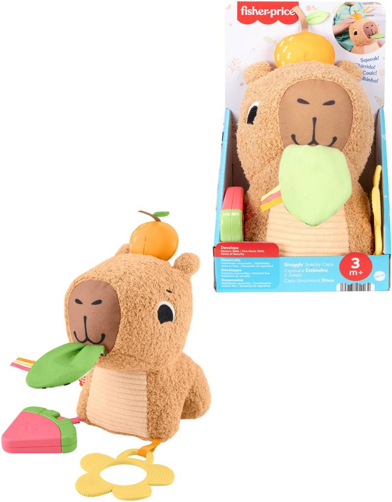 Fisher-Price Sensimals Snuggly Snacky Capy Aktivitätsspielzeug, Babyspielzeug von Fisher-Price