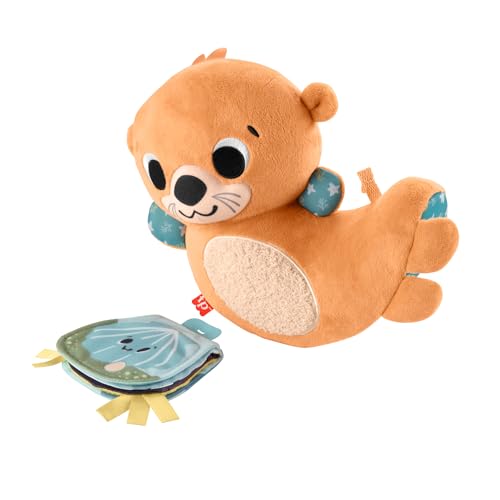 Fisher-Price Sensorik-Plüschspielzeug für Babys, Wippender 2-in-1-Otter zum Spielen in der Bauchlage mit Spielbuch für Neugeborene, HXG96 von Fisher-Price