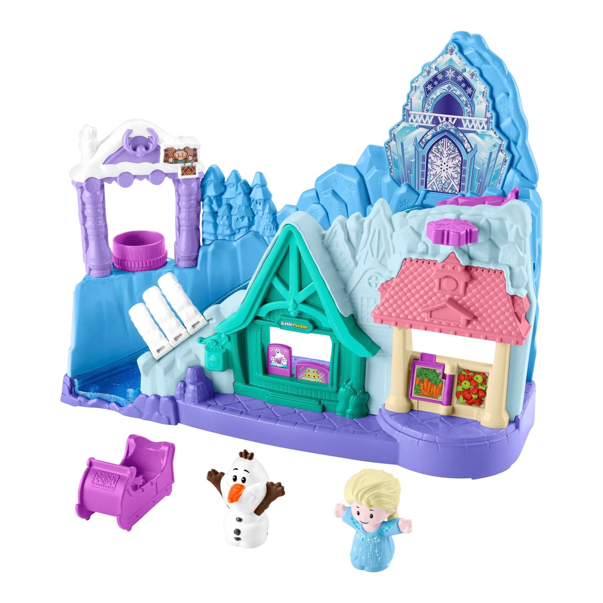 Fisher-Price Spielset Disney Die Eiskönigin Arendelle Schlittenabenteuer Little People von Fisher-Price