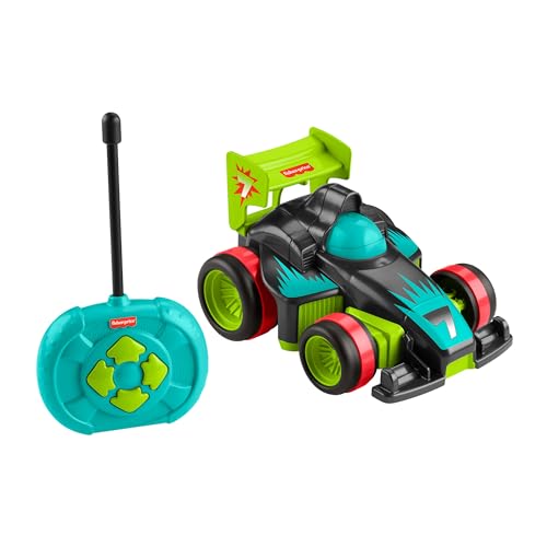 Fisher-Price Spielzeug für Kindergartenkinder Fernlenkflitzer mit Fernbedienung und 2 Geschwindigkeiten für Kinder ab 3 Jahren, HYH28, [Mehrfarbig] von Mattel