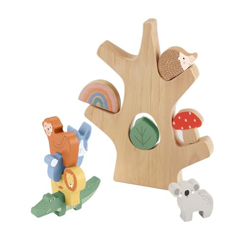 Fisher-Price Stapelspielzeug Balance-Baum aus Holz, 10 Holzteile für die spielerische Entwicklung für Kindergartenkinder ab 3 Jahren, HXT87 von Fisher-Price