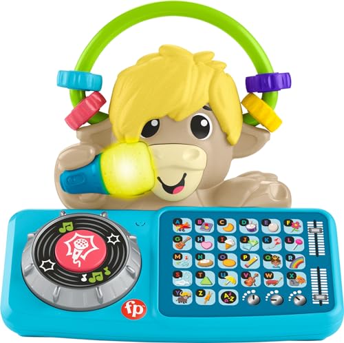 Fisher-Price Sync Squad Yack Buchstaben-Spielzeug für Babys und Kleinkinder mit Musik und interaktiven Lichtern, ab 9 Monaten, französische Version, HYK96 von Fisher-Price