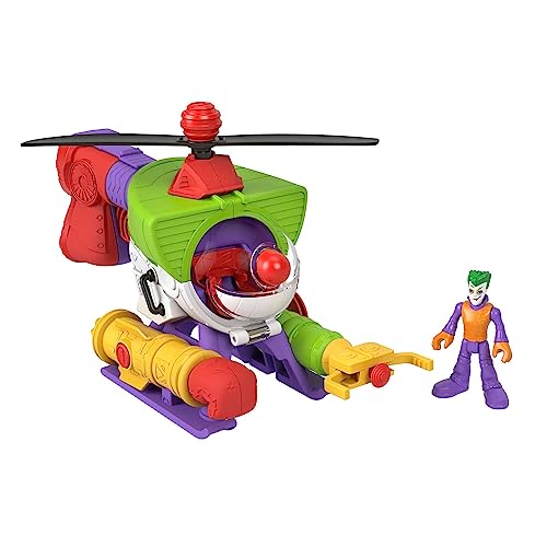 Fisher-Price IMAGINEXT DC Super Friends Joker Robocopter - 2-in-1-Helikopter mit Verwandlungsfunktion und Geschosszubehör, inklusive Joker-Figur und Power Pads für Kinder von 3 bis 8 Jahren, HMV09 von Fisher-Price