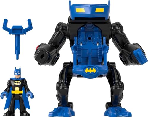 Imaginext Fisher-Price DC Super Friends Batman Roboter Schlacht Figur mit Spielzeug mit Licht Projektil Speer Spielzeug + 3 Jahre (Mattel HGX79) von Fisher-Price