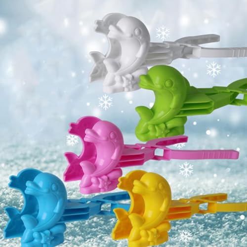 Fisssure 2 Stück Delphin-Schneespielzeug – Kinder-Schneespielzeug, neues und einzigartiges Sandspielgerät | Schneeformen, Schneeballmacher für Kinder, Schneeformen in Delfinform, Jo von Fisssure