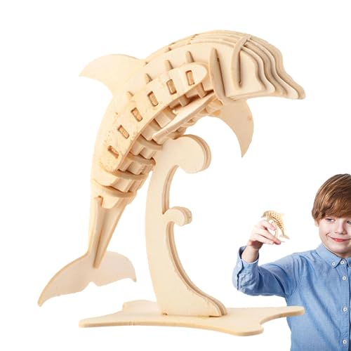 Fisssure 3D-Tierpuzzle, 3D-Cartoon-Puzzle | Delfinstatue aus Papier - Kreatives Delfin-Spielzeug aus Papier, pädagogisches Delfin-Skulptur-Puzzle-Spaß für Kinder und Erwachsene von Fisssure