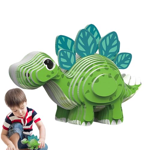 Fisssure Dinosaurier-Modellpuzzle, 3D-Puzzles für Kinder | Lernspielzeug-Puzzles für Kinder,Lustige Lernpuzzles in Dinosaurierform für Kleinkinder, Kinder, und Mädchen von Fisssure