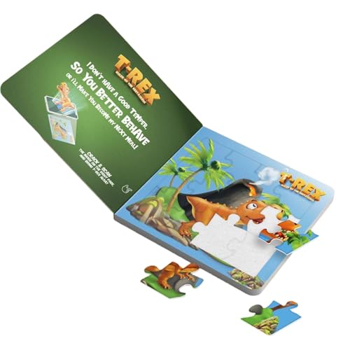 Fisssure Dinosaurier-Puzzle für Kleinkinder, Dinosaurier-Spielzeug mit niedlichen Motiven, AR Puzzle für Kleinkinder, Spielzeug für und Mädchen von Fisssure