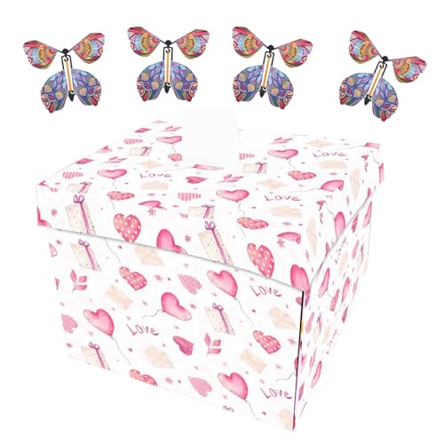 Fisssure Fliegende Schmetterlingsbox, Explodierende Abschlussbox,Lustige Mehrzweck-Explosionsbox | Neuartige kreative explodierende Box, süße Schmetterlingsbox für Valentinstag, Hochzeit, Muttertag von Fisssure