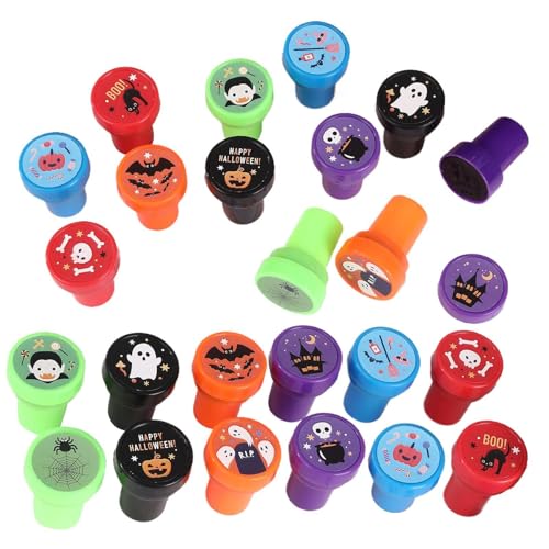 Fisssure Halloween-Stempel-Set, Halloween-Stempel-Set | Halloween-Stempel-Set Selbstfärbende Stempel | Trick or Treat Partygeschenke Niedliche Zeichenspielpreise von Fisssure