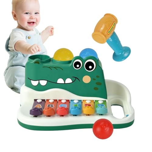 Fisssure Hammerhämmerspielzeug,Hammerhämmerspiel,Crocodile Design Vorschul-Lernpercussion - Xylophon frühe pädagogische Spielzeug Kleinkind Musik Spielzeug Kinder Xylophon, Bunte Holz Xylophon für von Fisssure