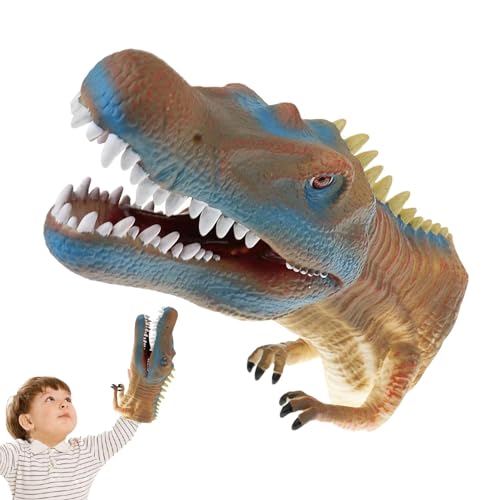 Fisssure Handpuppen für Handpuppen aus Gummi | Niedliches Dinosaurierpuppen-Spielzeug | interaktives Spielzeug mit Tierkopf, Rollenspiele für Lernspielzeug von Fisssure