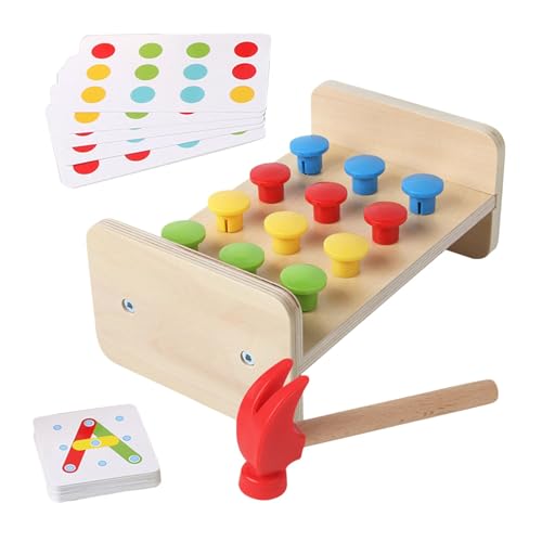 Fisssure Hölzernes Hammerbank-Spielzeug, Hammer- Und Nagel-Spielset-Spielzeug |. Hölzernes Hammerbank-Spielzeug, Puzzle-Erleuchtung, Kindergarten-Lernspielzeug Für Geburtstag, Kindertag, Weihnachten, von Fisssure