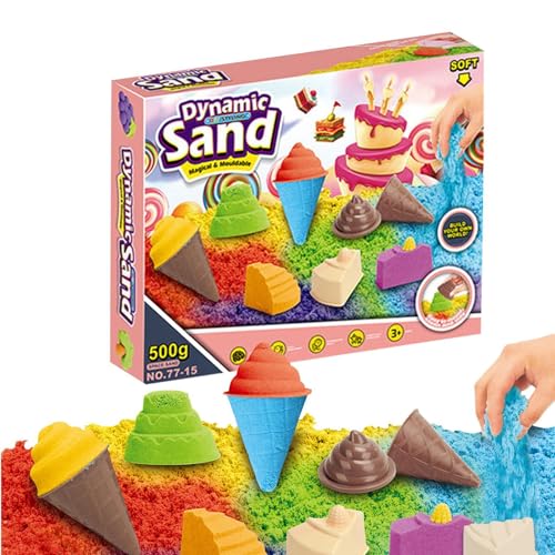 Fisssure Knetbarer Sand für Spielsand | Lernspielset für sensorisches Spielzeug, Lernspielzeug für Sand, Spielset mit Kunstsand mit Werkzeugen und Formen für von Fisssure