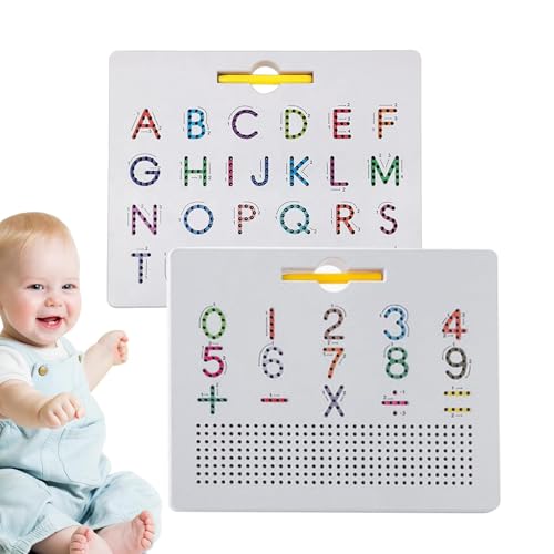 Fisssure Magnetisches Buchstaben-Zeichenbrett, Magnetisches Alphabet-Zeichenbrett, 2-in-1-Spielbrett zum Lernen und Schreiben, Stem Toy Letters Learning, Magnet Bead Tablet Pad, Üben von von Fisssure