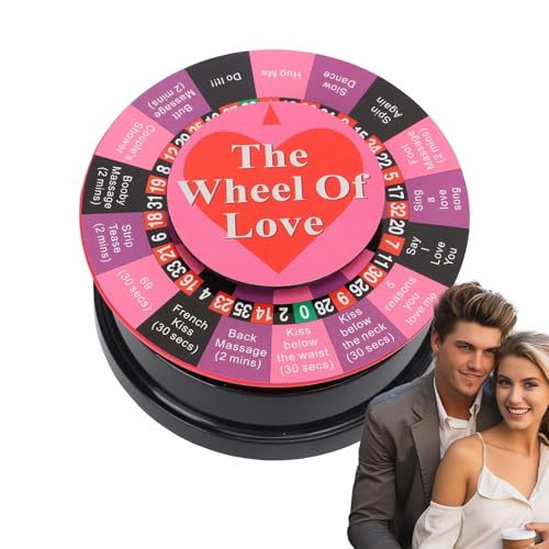 Fisssure Paar-Spielrad, Paar-Roulette | Rouletterad für Erwachsene - Batterie Das Rad der Liebe Tischspiel Valentine Wheel Fidget Toy Travel Women Boyfriend von Fisssure