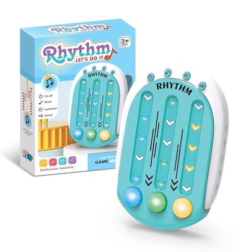 Fisssure Rhythmus-Game-Controller, Rhythmus-Spiele für Kinder - Push-Konsolenspiel - Interaktives Push-Konsolenspiel, tragbare Puzzlespielmaschine mit Musik und Licht für , Mädchen und Teenager von Fisssure