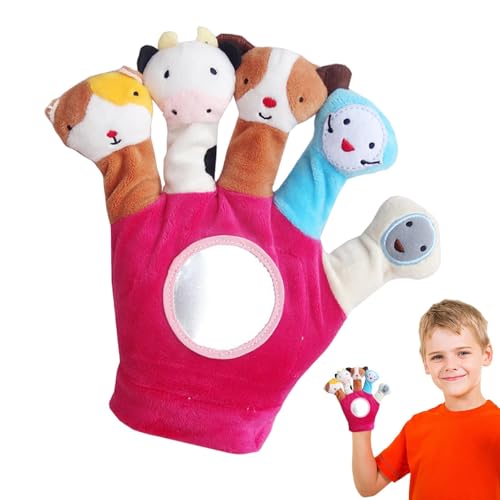 Fisssure Tierische Handpuppe, ausgestopfte Handpuppe, Story-Time-Spielzeug, 5 Tierdesigns, Handpuppenhandschuhe, interaktives Lernspielzeug für fantasievolles Rollenspiel für Kinder von Fisssure