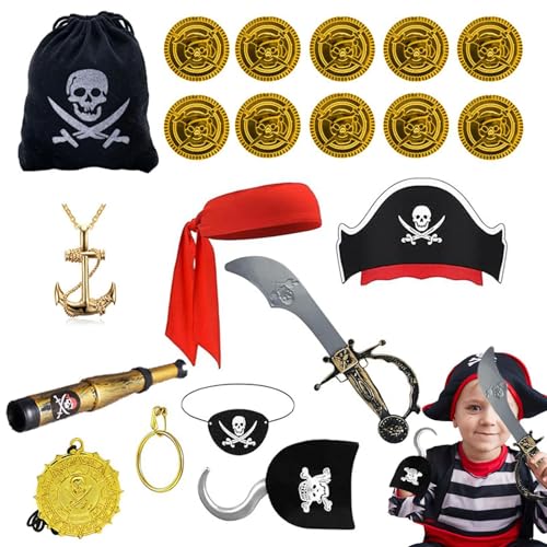 Piraten-Kapitän-Hut, Halloween-Cosplay-Zubehör, Piraten-Stirnband-Kostüm, Piraten-Kostüm für , Piraten-Kostüm für Mädchen, Piraten-Kostüm für Kinder, Piraten-Kapitän-Kostüm, Halloween-Kostüm, Pi von Fisssure