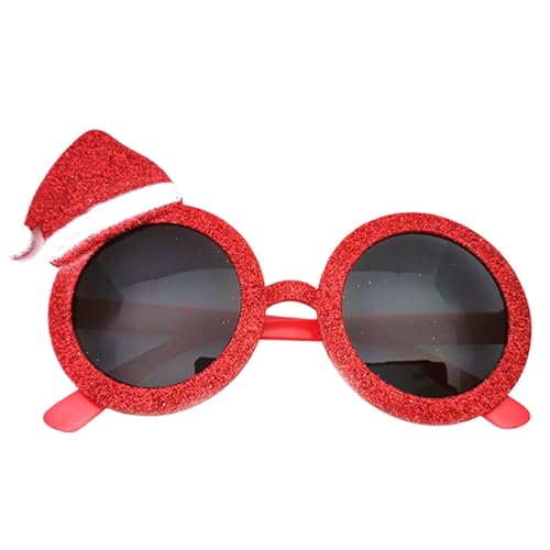 【Rissbildung】Weihnachts-Sonnenbrille – Glitzer-Weihnachtsbrille, Weihnachtsbrille, Rentier-förmiger Weihnachtsbaumhut, Urlaubsbrille | Foto-Dekoration für Kabinenzubehör von No von Fisssure