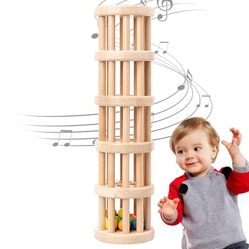 Zugspielzeug aus Holz – sensorisches Spielzeug Rainstick – Spielzeug für Kinder, Regenshaker, Regenrohr | Regenstab aus Holz für die frühe Erziehung, für die Erziehung mit Sound, pädagogisches von Fisssure