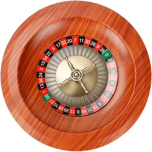 Fituenly Holzroulette-Rad 12 Zoll Digitale Anzeige Russisches Roulette Brettspiel Lotteriedrehscheibe Erwachsenenunterhaltung Roulette-Rad von Fituenly