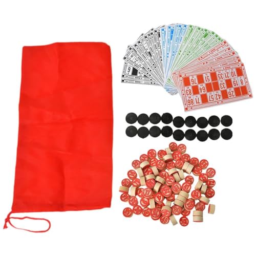 Fituenly Russisches Lotto-brettspiel-set, Russische Bingo-Spiele Für Die Familie, Tambola-set Holzfässern, Bingokarten, Chips, Loto-Souvenirs, Brettspiele, Spielzeug von Fituenly