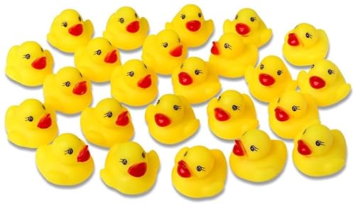 24 Stück Gummiente Quietsche Ente gelb ca. 3,5 cm Quietscheente Badeente Bade Ente Enten Badeenten Gummienten von FiveShops