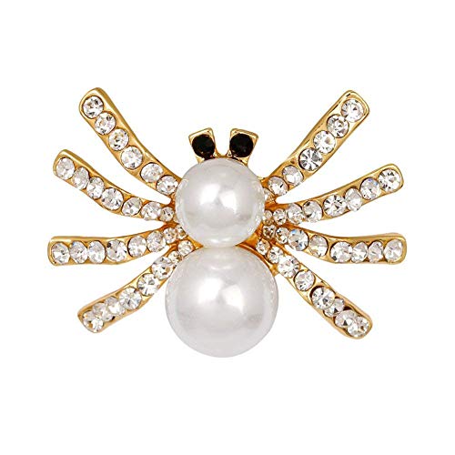 Fivetwofive 1PC Schmuck Brosche Pin Legierung Modellierung Spider Corsage Brosche Dekoration Mode Elegante Maedchen Stil New White & Gold von Fivetwofive