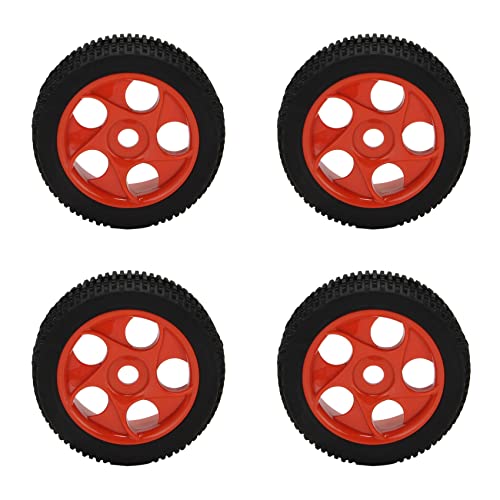 Fivetwofive 4 StüCk/Satz RC Offroad Auto Gummi Reifen Reifen Felge Felge Hex Adapter 17MM für 811 8Sc 94885 84-801 Rot von Fivetwofive